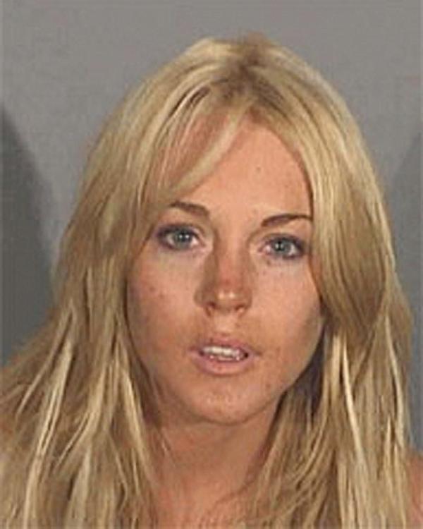 Lindsay Lohan DUI mugshot after Los Angeles arrest.